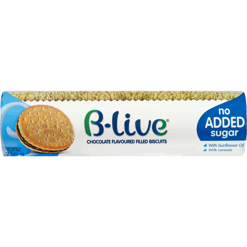 Без цукру печиво B-live з шоколадним кремом 250 г Іспанія