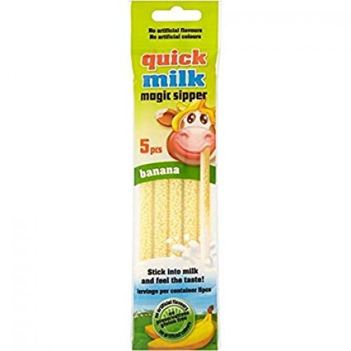 Трубочки для молока Banana Quick Milk Magic Sipper Flavour (5x6г) 5 шт.Польща
