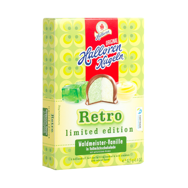 Цукерки з Вудрафф ванільним Halloren Kugeln Waldmeister Vanille 125г Німеччина