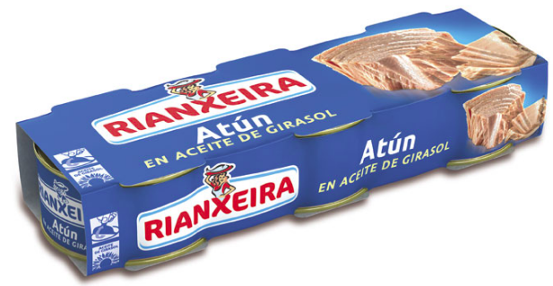 Тунець в соняшниковій олії Rianxeira Atun Claro En Aceite De Girasol (3х80г) 240г Іспанія