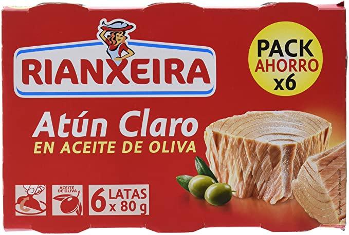 Тунець в оливковій олії Rianxeira Atun Claro en Aceite de Oliva (6x 80г) 480г Іспанія