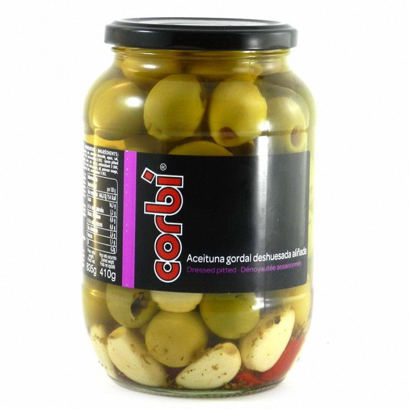 Оливки Гигант без кісточки з перцем і часником Corbi Aceituna Gordal Deshuesada 835 г Іспанія