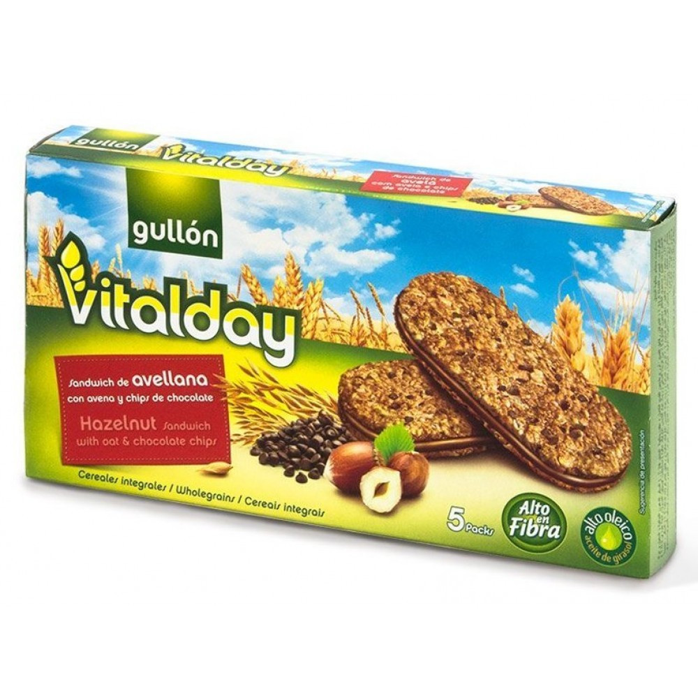Печиво злакове із шоколадно-горіховим кремом Gullon Vitalday 220 гр (5х44 г) Іспанія