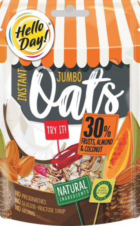 Каша вівсяна з фруктами, мигдалем і кокосом Hello Day 50 г Польща