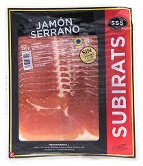 Хамон нарізка SUBIRATS JAMON SERRANO без глютену, 250г Іспанія