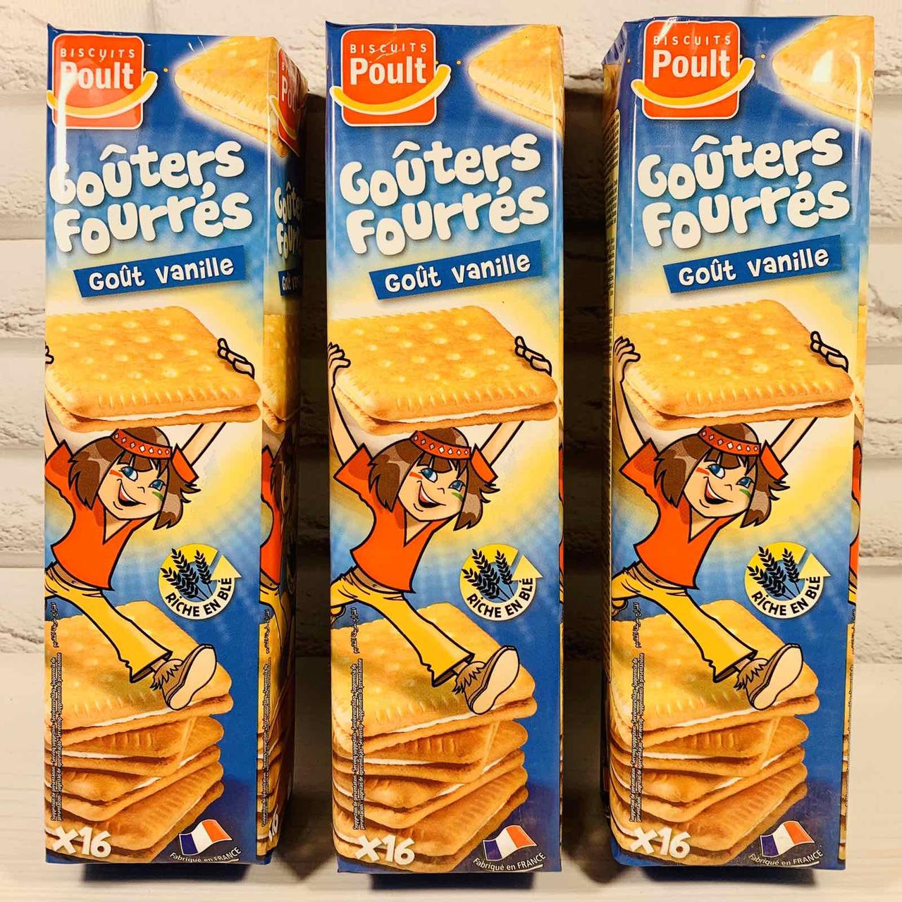 Печиво хрустке з ванільним кремом Biscuits Poult Couters Fourres 300 г Франція