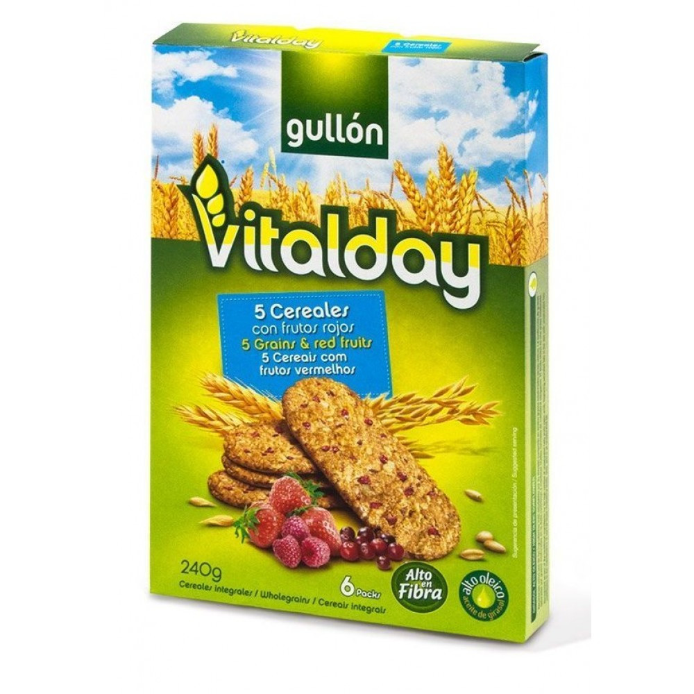 Печиво злакове з ягодами Gullon Vitalday 240г (6х40г) Іспанія