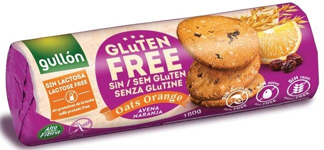 Печиво вівсяне з апельсином і родзинками без глютену, лактози, яєць Gullon Іспанія 180 г