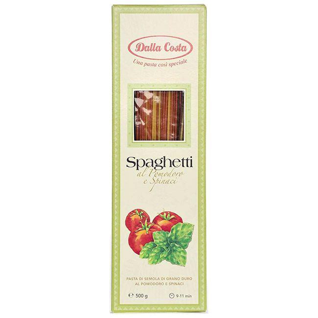 Макарони (спагеті) з томатами і шпинатом Dalla Costa Італія, 500г