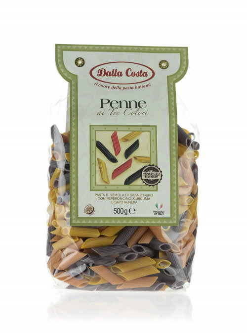 Макарони з гострим перцем, куркумою і чорною морквою Dalla Costa Strozzapreti Італія, 250 г