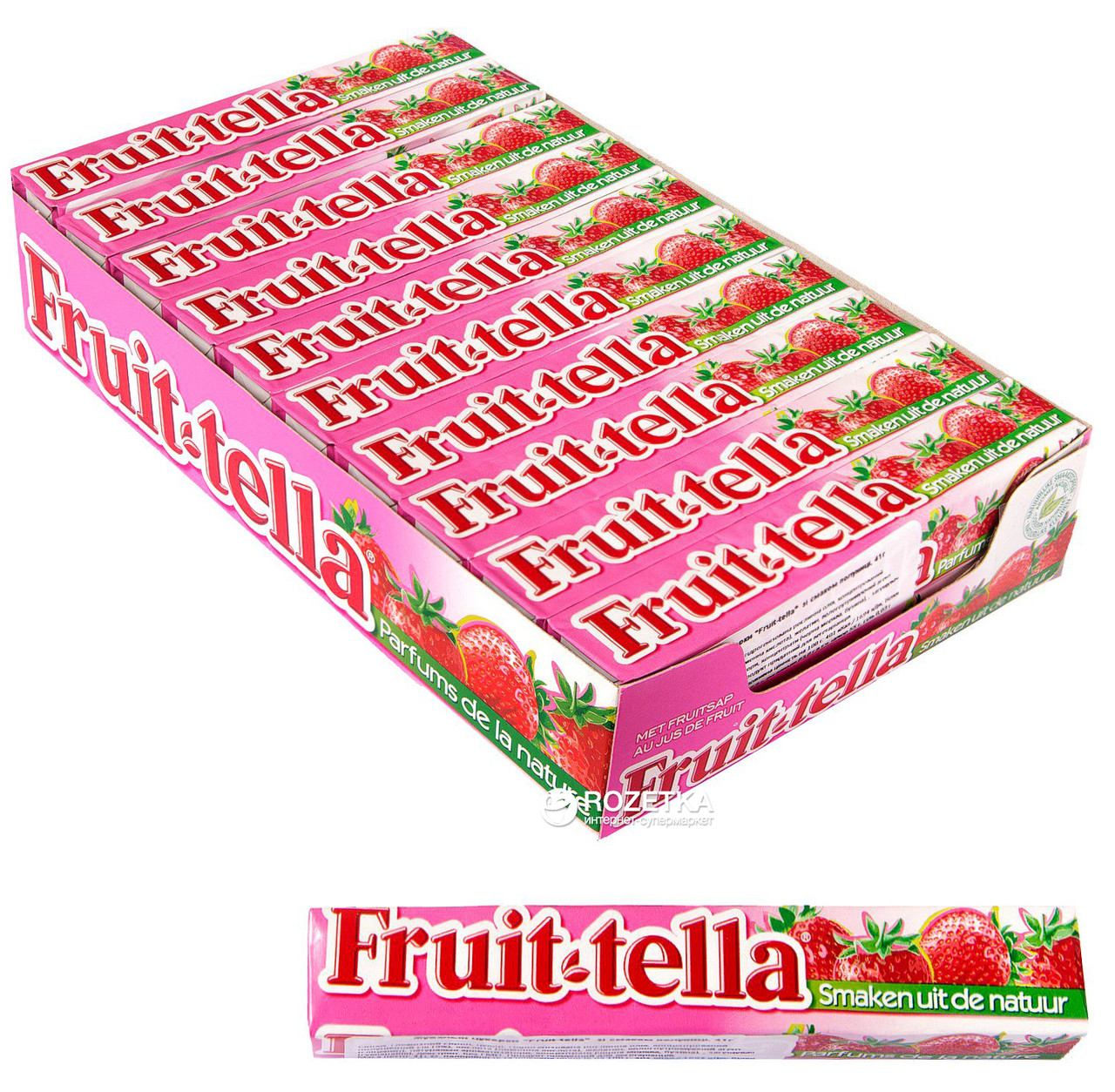 Упаковка жувальних цукерок Fruit-tella Полуниця  41 г Польща