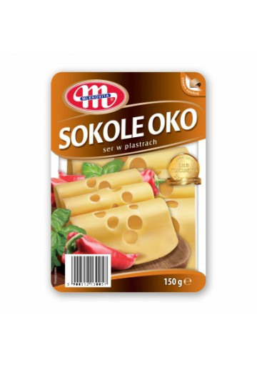 Сир Mlekovita Сокіл Око копчений нарізаний 45% 150 г Польща