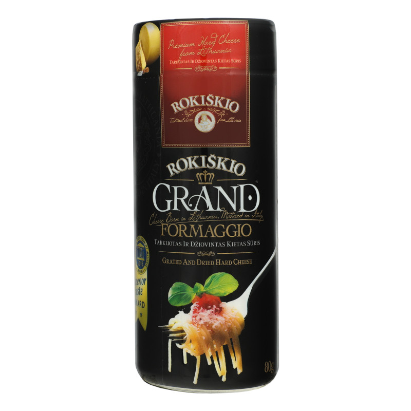 Сир Rokiskio Гранд тертий 37%, 80 г Литва