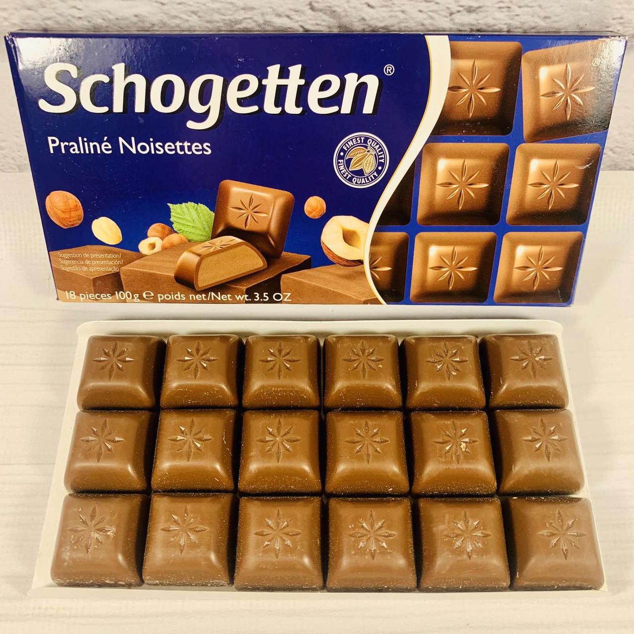 Шоколад "Schogetten Praline Noisettes"(Шогеттен з горіховим праліне), Німеччина, 100г