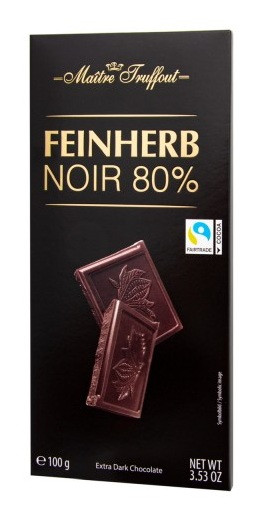 Шоколад Екстра чорний 80% Maitre Truffout 100 г Австрія