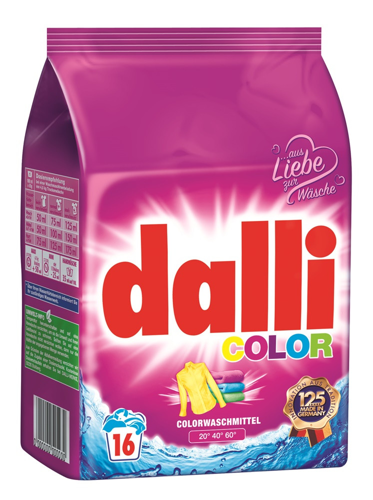 Безфосфатний пральний порошок Dalli Color для кольорової білизни, 1.04 кг (16 прань)