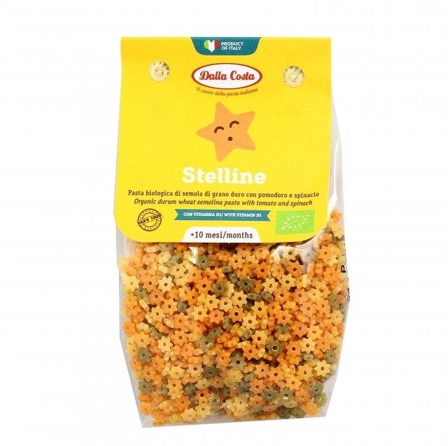 Макарони зірочки з томатом і шпинатом Dalla Costa Італія, 200г