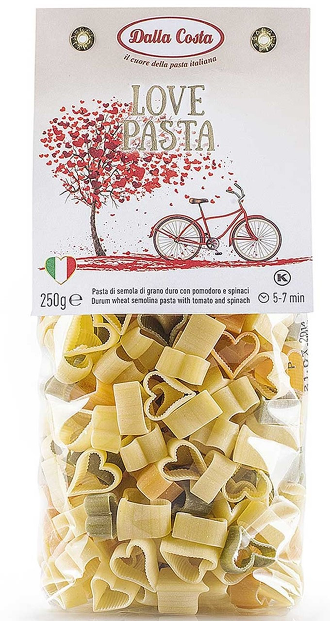 Макарони кохання з томатом і шпинатом Dalla Costa Італія, 250 г