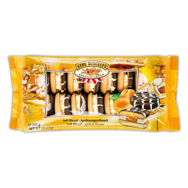 Печиво сендвіч з молочним кремом та абрикосовим джемом Feiny Biscuits Jaffa 380 г Австрія