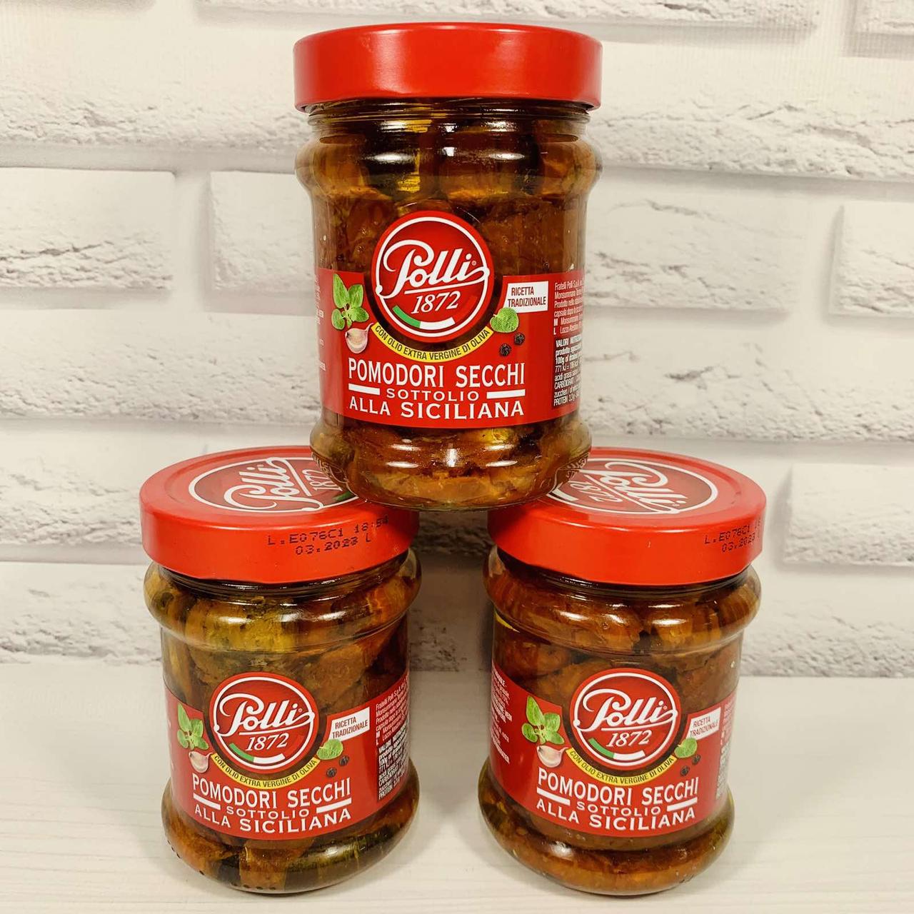 В'ялені помідори в оливковій олії без глютену Polli 285 г Італія