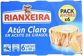 Тунець у соняшниковій олії Rianxeira Atun Claro En Aceite De Girasol (6x80г) 480г Іспанія