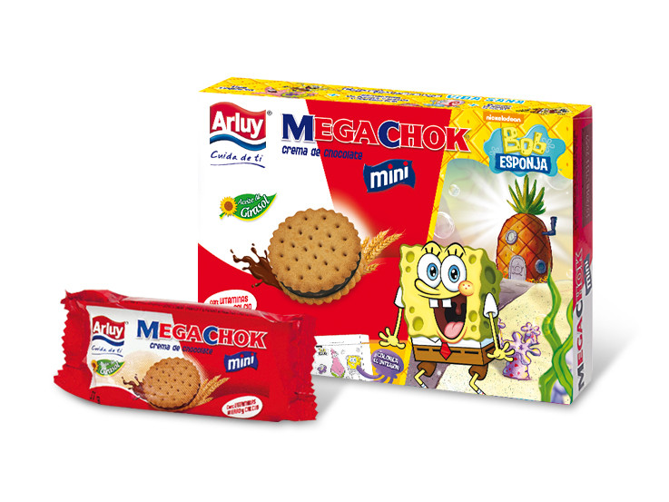 Печиво сендвіч шоколадне з вітамінами, залізом і кальцієм Mega Choc Arluy Іспанія 37 г Іспанія