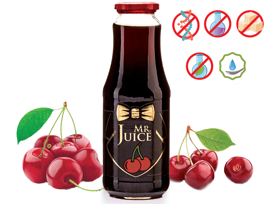 Вишневий сік Mr Juice з м'якоттю, прямого пресування, БЕЗ САХАРА 1 л