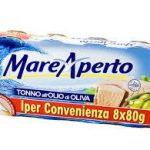 Тунець шматком в оливковій олії Mare ApertoTonno all Olio di Oliva (8х80 г) 640г Італія