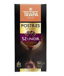 Шоколад чорний без глютену 52% какао Postres Trapa Іспанія 200 г