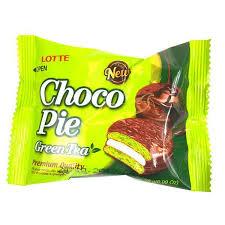 Печиво (Пірожне) шоколадне Choco Pie LOTTE Чоко пай Зелений чай 28 г Ю.Корея
