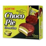 Печиво (Пірожне) шоколадне Choco Pie LOTTE Чоко пай Зелений чай 28 г Ю.Корея