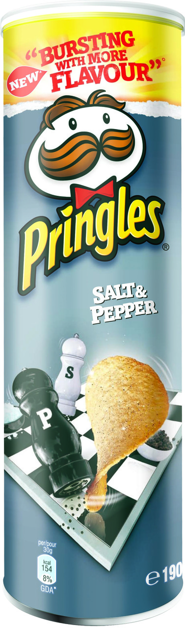 Чіпси морська сіль і чорний перець Pringles sea salt and black pepper 165г