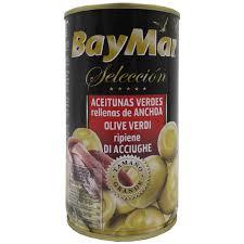 Оливки зелені фаршировані анчоусом Bay Mar Seleccion 1400 г Іспанія