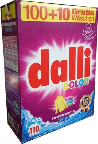 Безфосфатний пральний порошок Dalli Color для кольорової білизни, 7.15 кг (110 прань) Німеччина