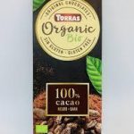 Шоколад чорний без глютену Organic Bio 100% cacao negro dark Torras 100 г Іспанія