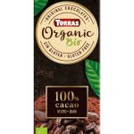 Шоколад чорний без глютену Organic Bio 100% cacao negro dark Torras 100 г Іспанія