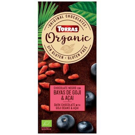 Шоколад чорний без глютену Organic з "Ягоди годжі та асаї" Godji&Acal Torras 100 г Іспанія
