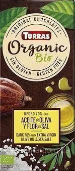 Шоколад чорний без глютену Organic "Оливкова олія та морська сіль" Torras 100 г Іспанія