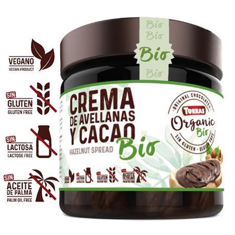 Шоколадний паста Organic ВІО з лісовим горіхом без лактози, глютену і без пальмової олії Torras 200г Іспанія