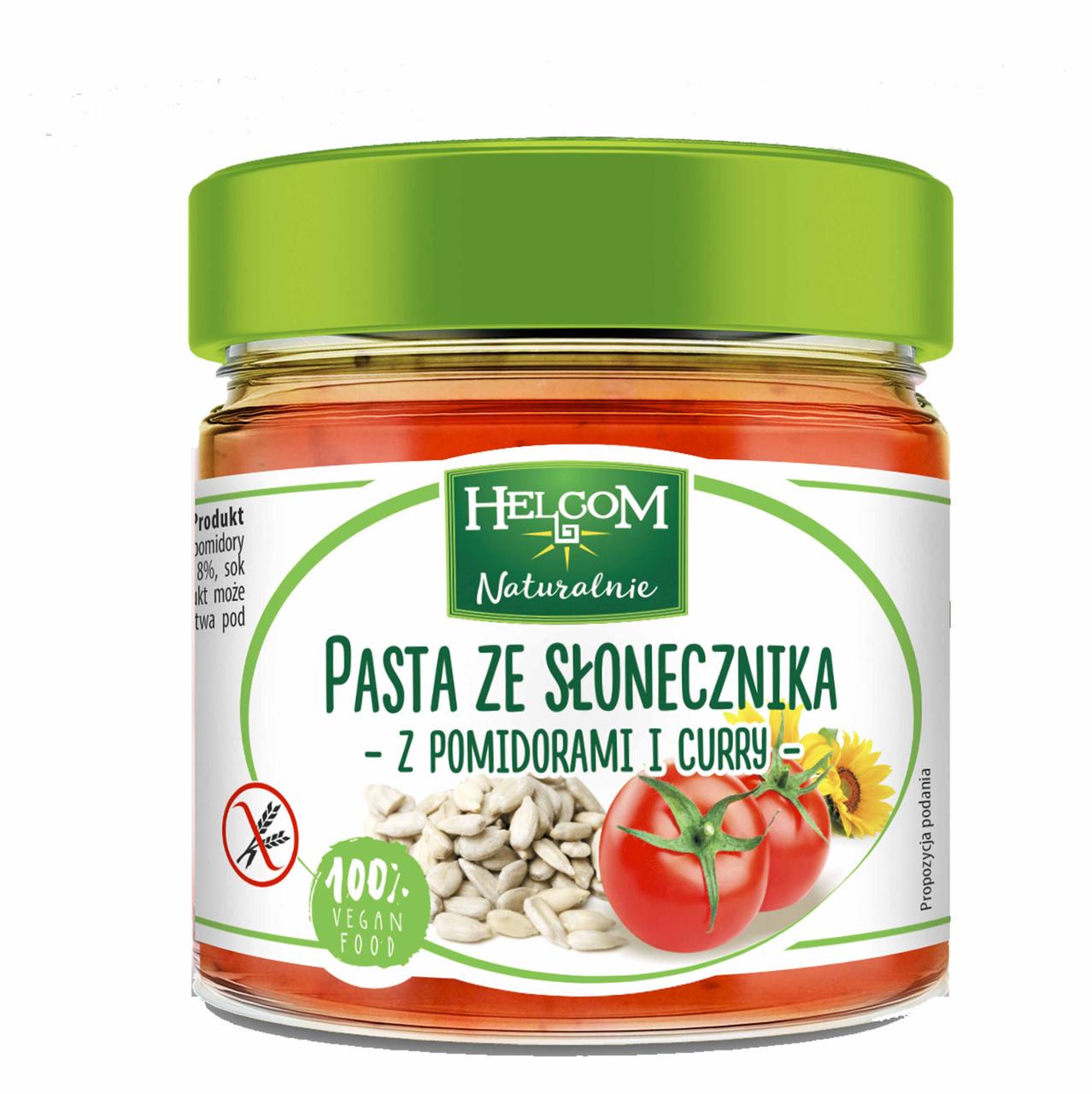 Паста із січестями соняшнику, томатами та карі БЕЗ ГЛЮТЕНА Helcom Pasta Naturally 190г