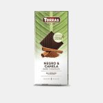 Шоколад чорний без цукру і глютену з корицею Torras Stevia Negro 60% какао 125 г Іспанія