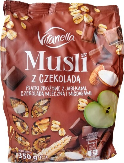Мюслі Vitanella з шоколадом, яблуком і мигдалем Польща 350 г