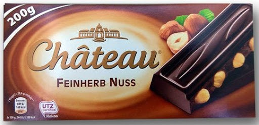 Шоколад чорний з цільним лісовим горіхом Feinherb Nuss Chateau Німеччина 200г