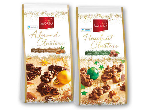 Цукерки Мигдаль у чорному шоколаді Favorina Almond Clusters 125 г