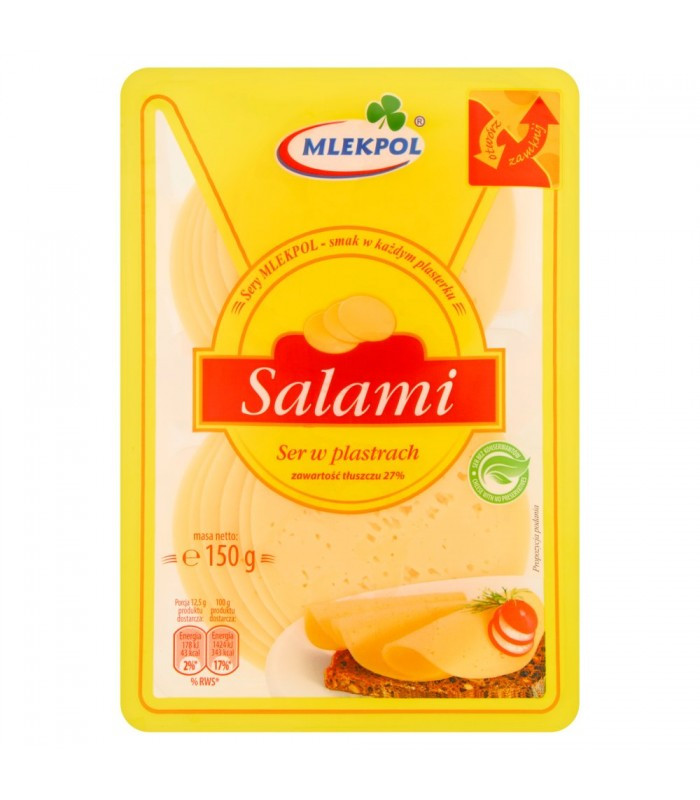 Сир у пластинках Mlekpol Salami 150 г Польща