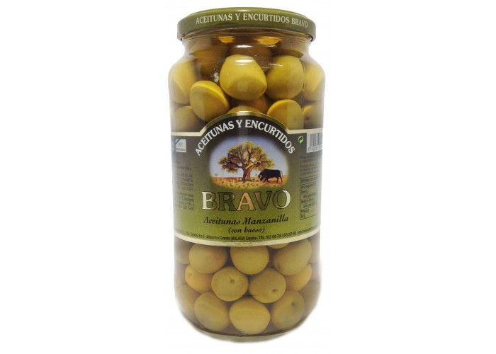 Оливки зелені з кісточкою Bravo aceitunas Gordales con hueso 1000 м Іспанія