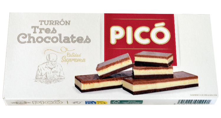 Туррон 3 шоколади Turron de Coco banado al Chocolate PICO 200 г Іспанія