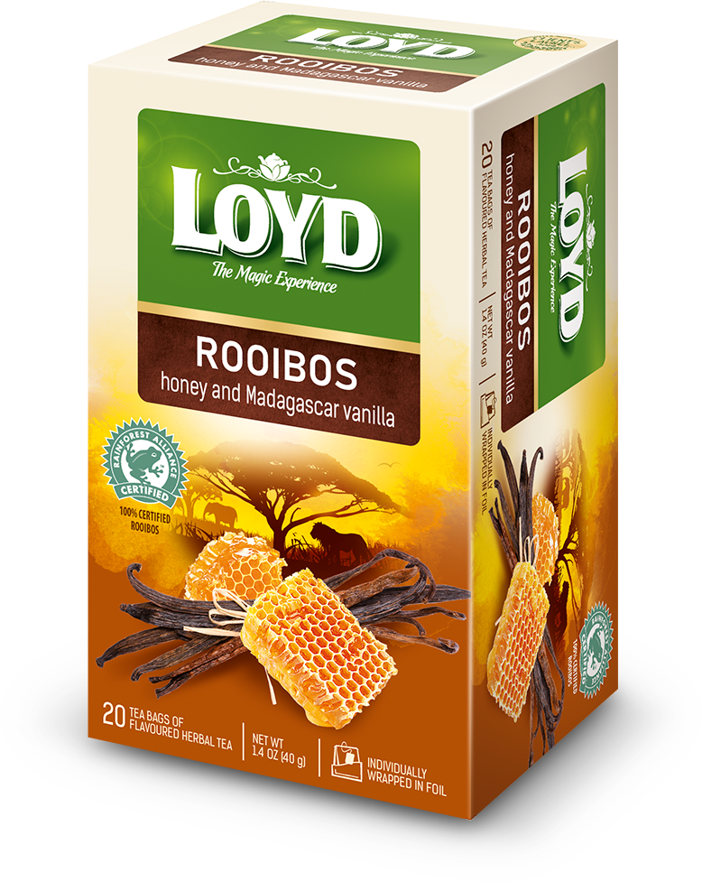 Чай червоний Ройбуш з медом і мадагаскарської ванілі Loyd Rooibos Польща 20 пакет.(40г)