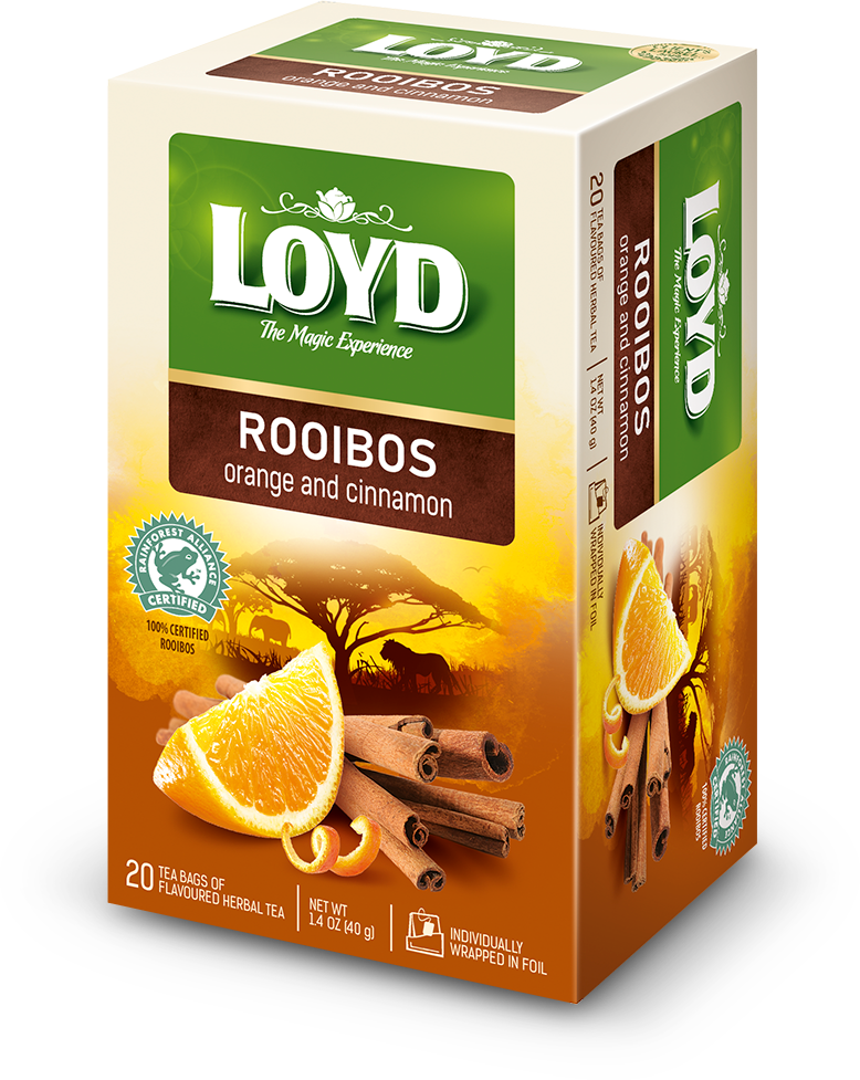 Чай червоний з апельсином і корицею ROOIBOS Lord Nelson Польща 20 пакет.