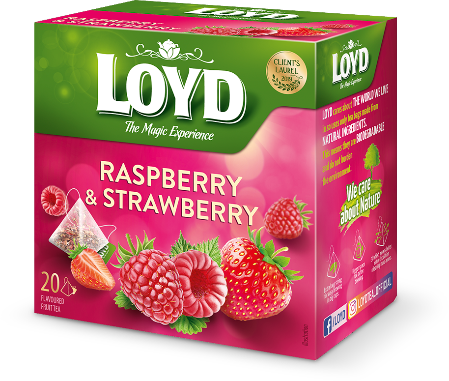 Чай з малиною та полуницею Loyd Raspberry&Strawberry 20 пірамідок (40г) Польща